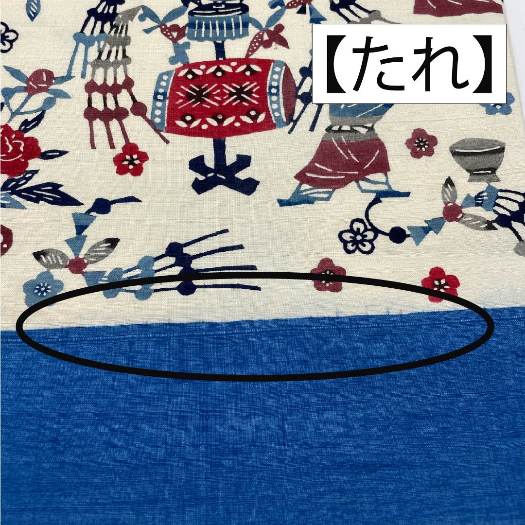 Nagoya Obi, Pure Silk, Grade B, Natural Color (Kinari-iro), Stencil Dyed, Bingata Style, Perfect for Performance, Length 366cm, Six-fold, Casual, Cream-colored, Open-fitting, Product Number 1124010534315