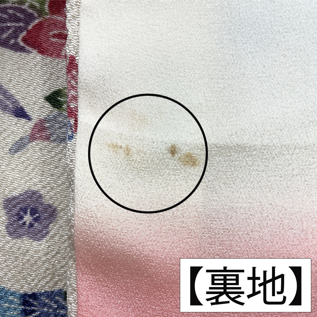 小紋 正絹 身丈157cm 裄丈64cm 袷 生成り色（きなりいろ） 京紅型 吉祥文様 Aランク クリーム系 1115004893315