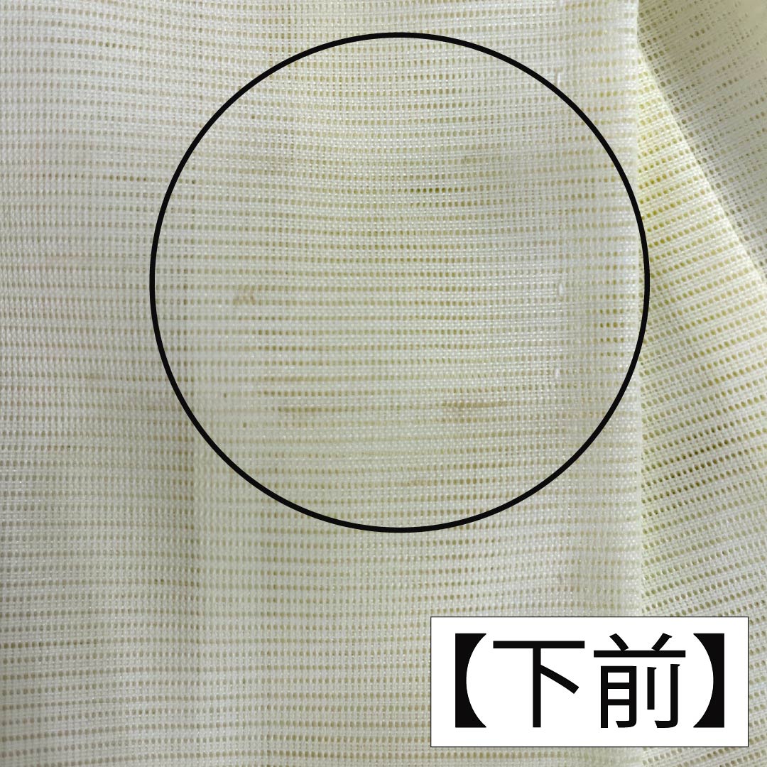 夏物 ポリエステル 訪問着 Aランク 身丈160.5cm 裄丈63cm 白百合色（しらゆりいろ） 竹 付下げ 洗える着物 絽 黄系 1132003453423