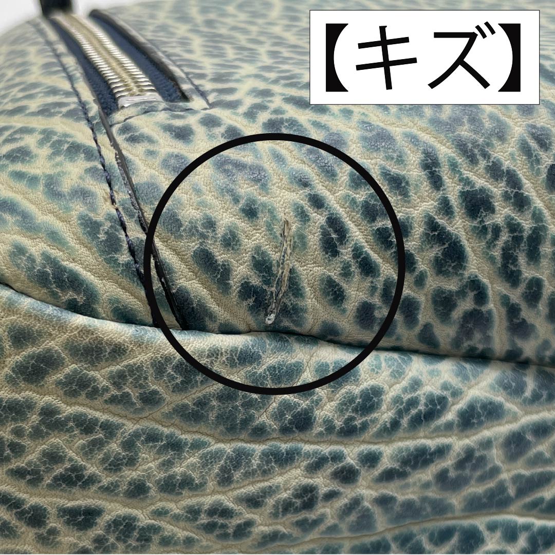 (Like New) Western-style Bag, Seal and Lizard Design, A-Rank, Like New, Seal and Lizard Design Shoulder Bag, Blue, 119700043317