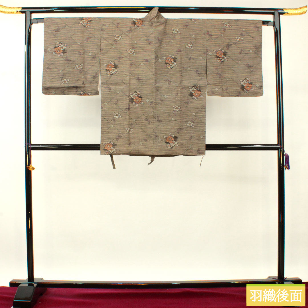 Murayama Oshima, pure silk, length 159.5cm, sleeve length 65cm, ensemble, S rank, lined, gray, 1116003272322