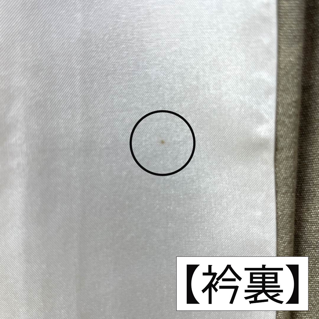小紋 正絹 身丈150cm 裄丈64.5cm 袷 茅色（かやいろ） 墨流し染 しつけ糸付き Sランク ベージュ系 1115006292125