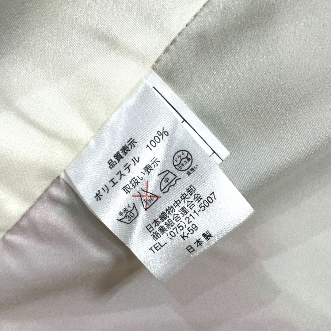 振袖 身丈170cm 裄丈65.5cm 袷  生成り色 洗える着物 椿  ポリ Aランク 白系 1113001413611