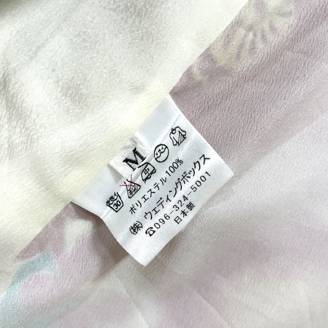 Long-sleeved kimono, Length 171.5cm, Sleeve length 66cm, Awase, Blue, Washable kimono, Plum, Daffodil, Wisteria, Polyester, S rank, Blue series, 1113001192617