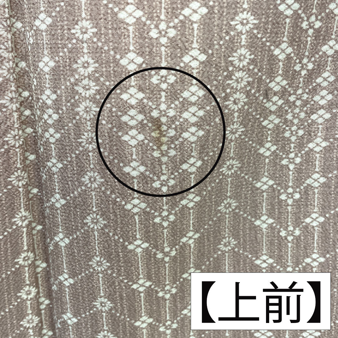 Komon (small pattern) kimono, pure silk, A rank, length 144.5cm, sleeve length 60.5cm, single layer, Saga-nezuiro (Saga-nezu-iro) color, geometric pattern, pink, product number 1115007623113