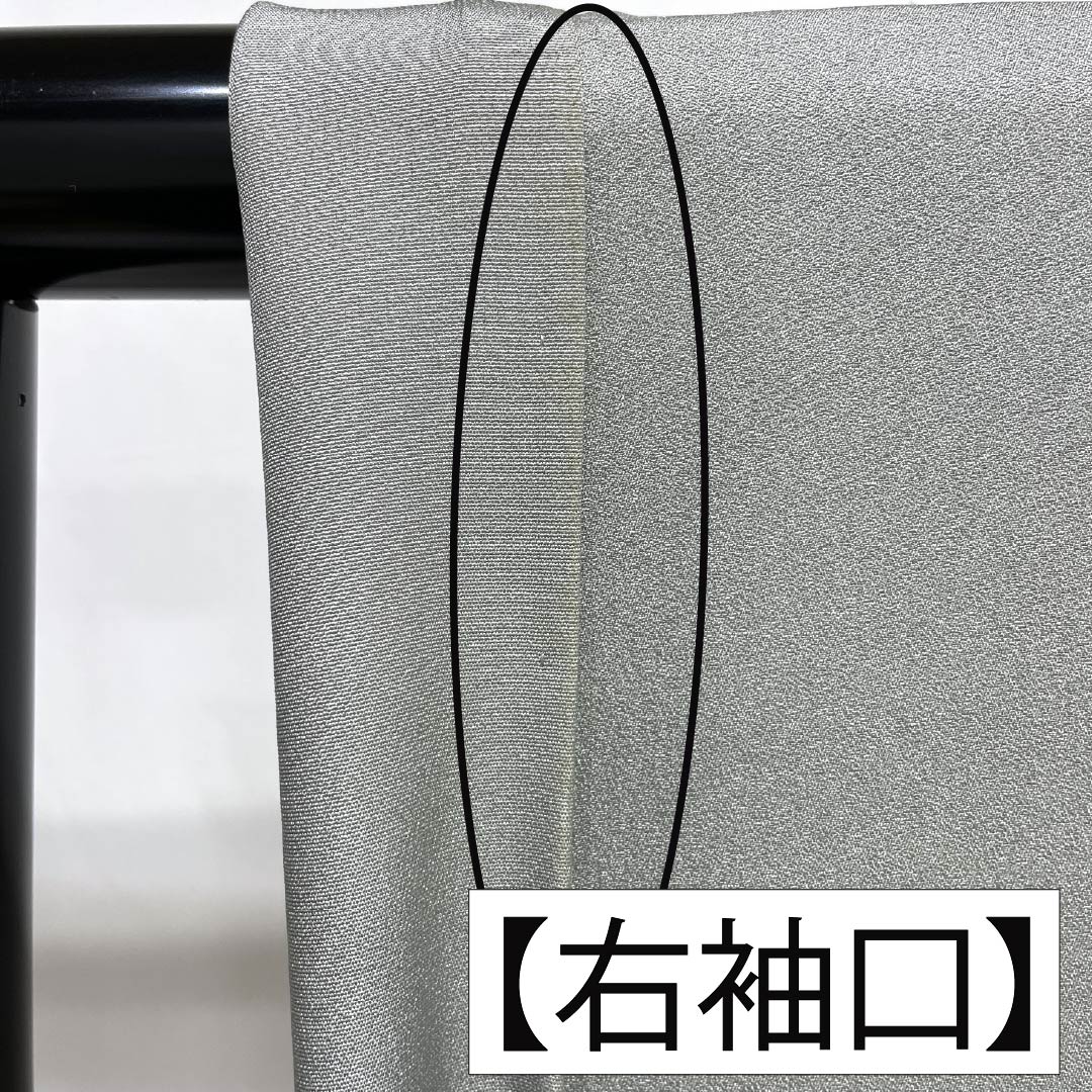 訪問着 正絹 Aランク 袷 身丈153cm 裄丈63.5cm 魚肚白色（ぎょとはくいろ） 京友禅 金駒刺繡 貝合わせ 吉祥文様 万寿菊 グレー系 1112007433222