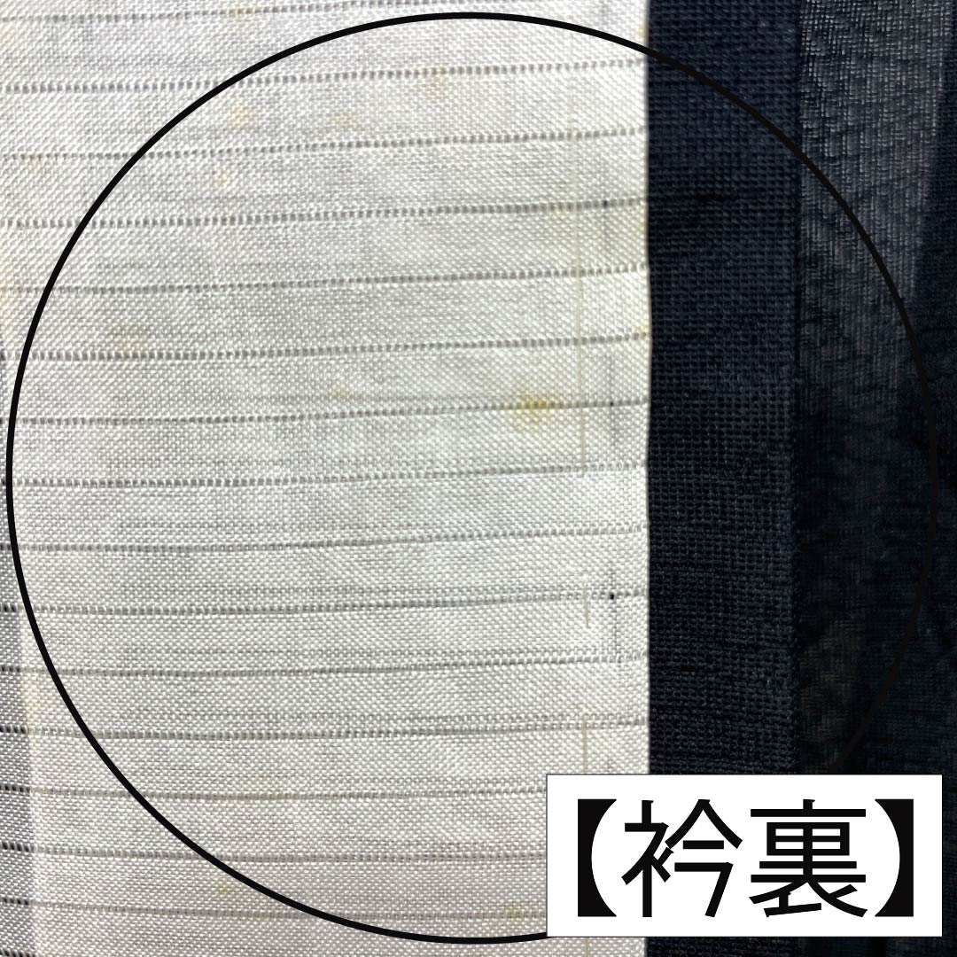 夏物 正絹 色無地 Bランク 身丈154cm 裄丈61.5cm 抽象模様 紗 黒系 1132004274210