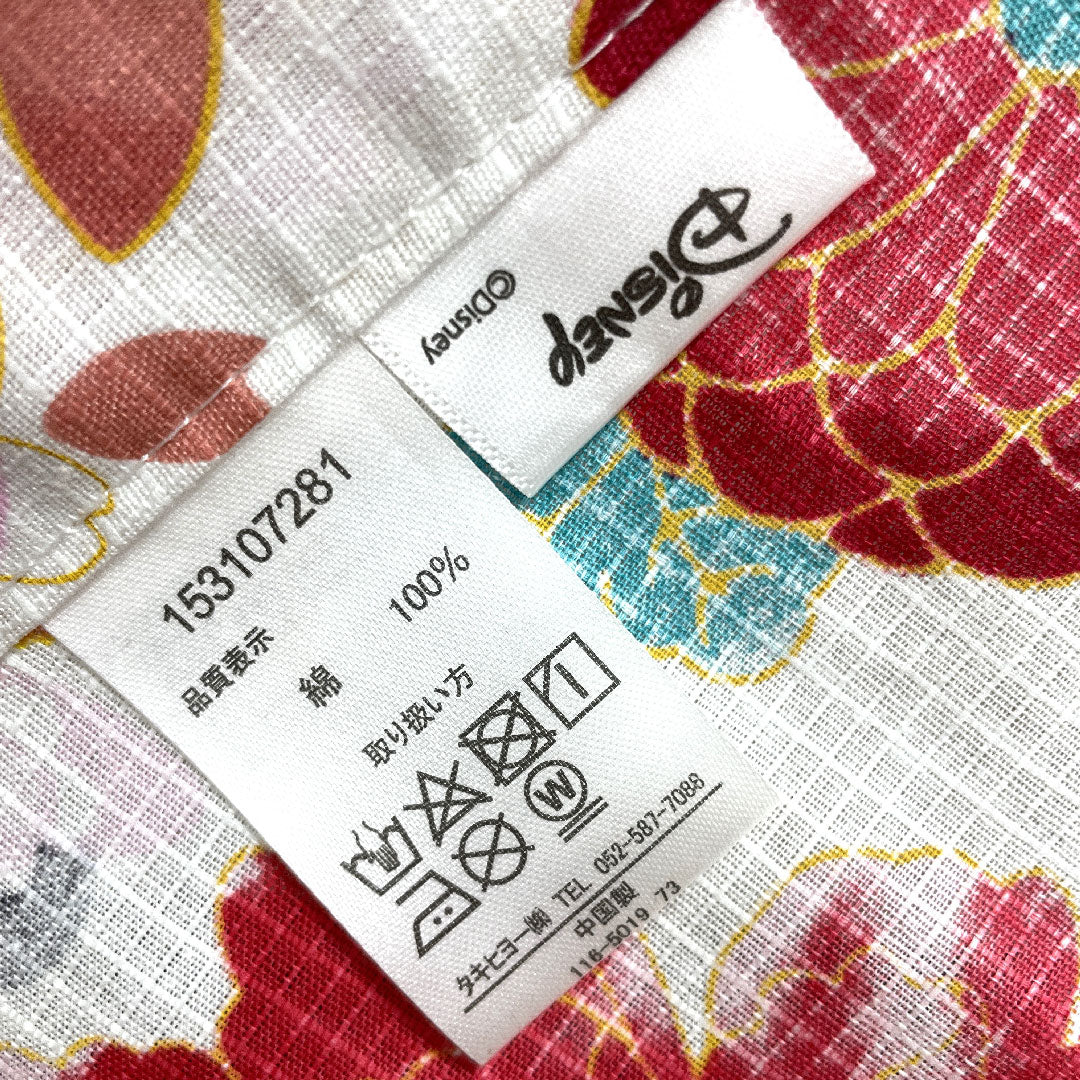 Yukata Disney Minnie Mouse Peony Cherry Blossom Chrysanthemum Cotton S Rank Single Layer Length 162cm Sleeve Length 65.5cm White 1118003902411