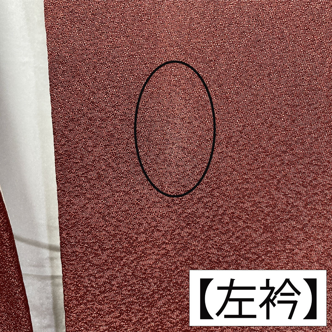 訪問着 正絹 袷 身丈162.5cm 裄丈64cm 赤銅色（しゃくどういろ） 京友禅 抽象模様 Aランク 茶系 1112005973414