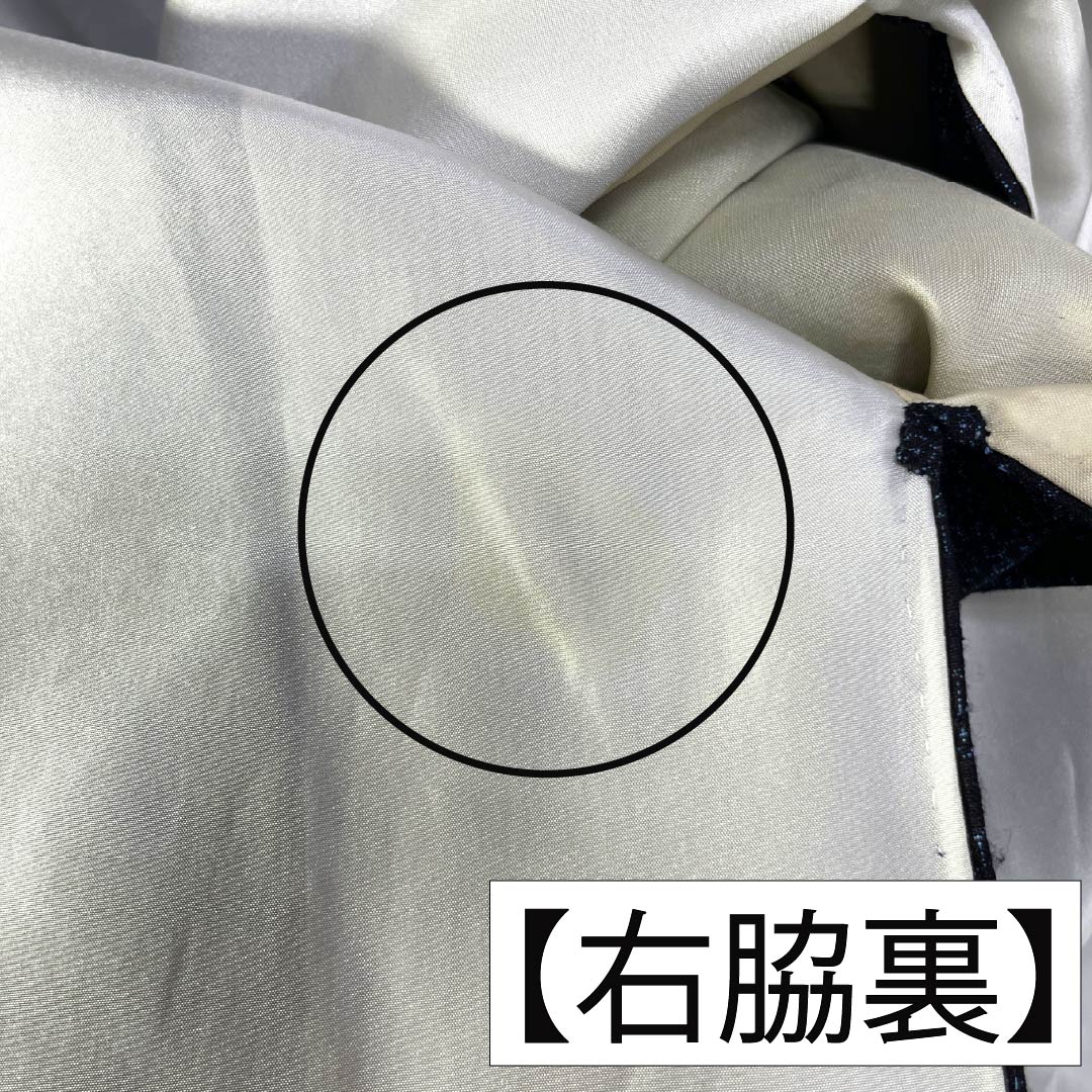紬 正絹 Aランク 身丈172cm 裄丈64.5cm 燻色（ふすべいろ） 本場結城紬 100亀甲 瓦 袷 紺系 1116004243618