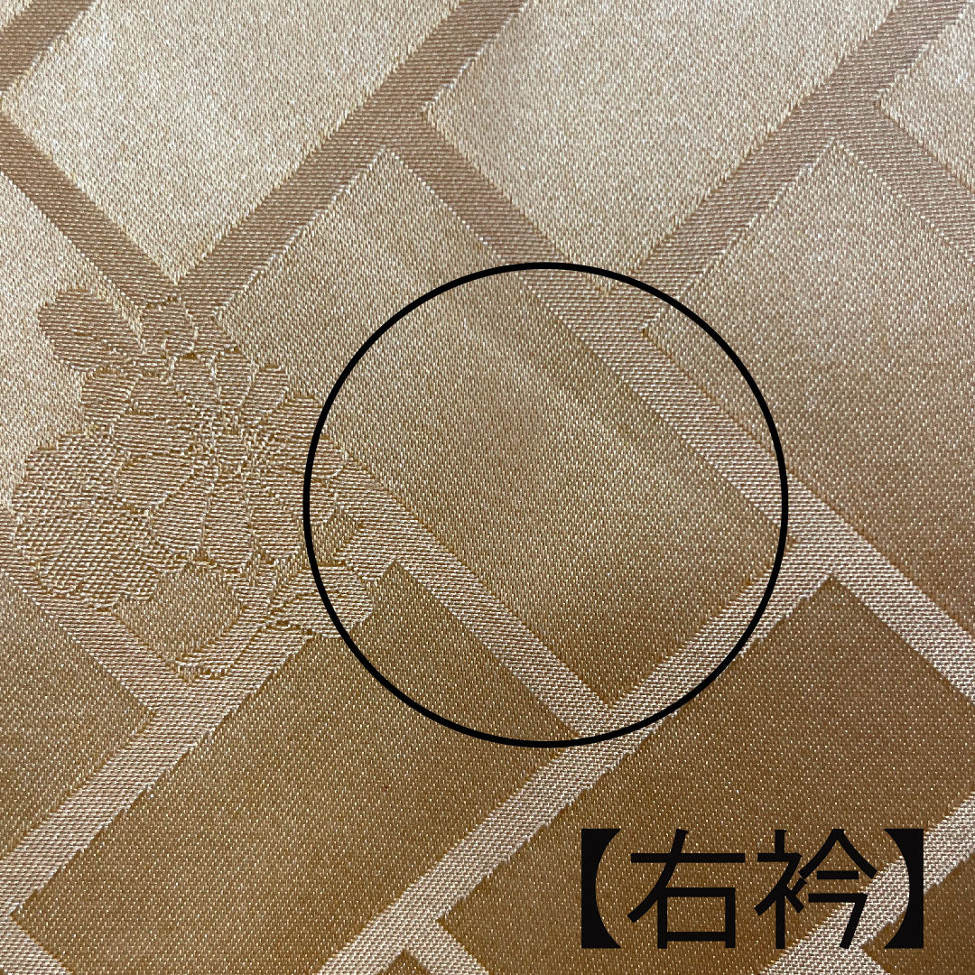 訪問着 袷 身丈165cm 裄丈68cm 櫨染色 鴛鴦 梅 振切り 正絹 Sランク 黄系 1112001602523