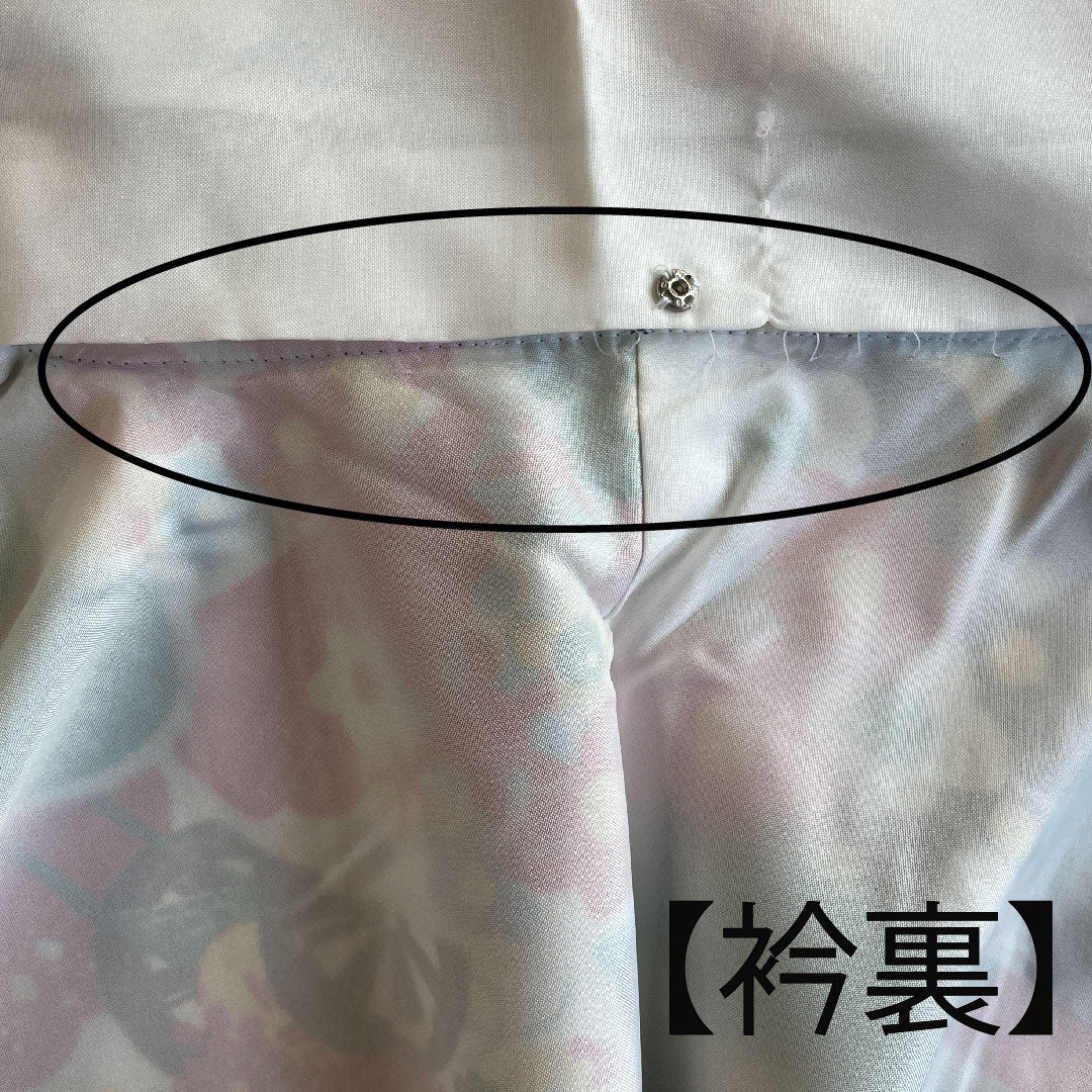 振袖 身丈170cm 裄丈70cm 袷  新橋色 洗える着物 梅  ポリ Sランク 青系 1113000982617
