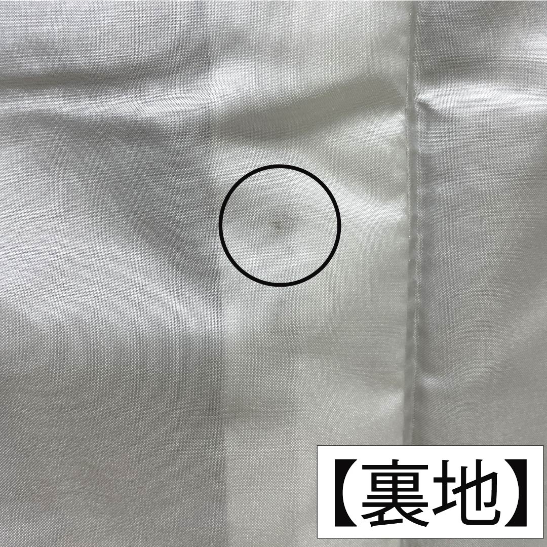 小紋 ポリエステル 身丈163.5cm 裄丈66cm 袷 消炭色（けしずみいろ） 藤 蝶 しつけ糸付き Sランク グレー系 1115005592422