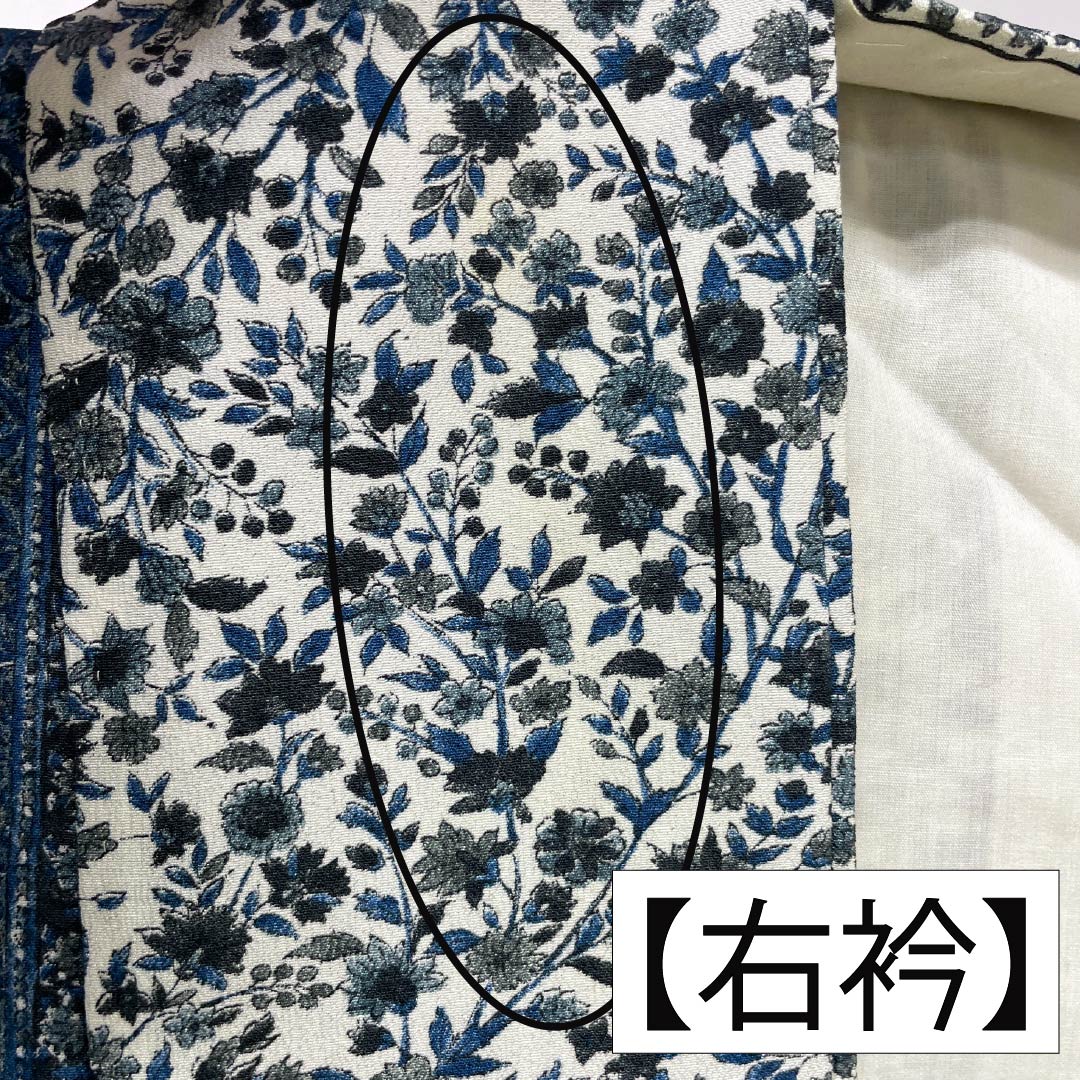 小紋 ポリエステル Aランク 身丈152.5cm 裄丈64cm 単衣 型染 更紗 洗える着物 白系 1115008033211