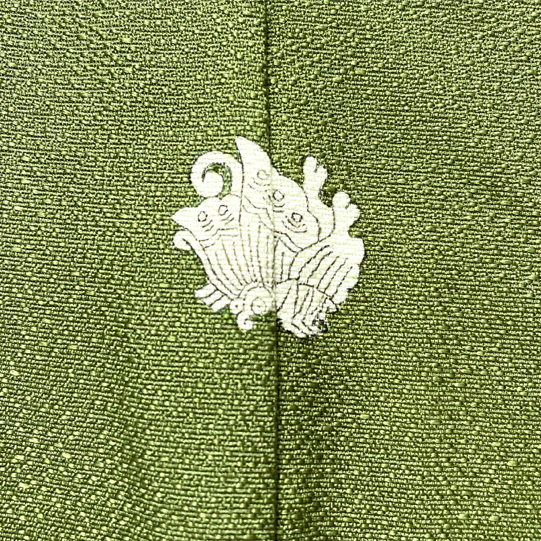 Plain color, pure silk, length 164.5cm, sleeve length 65cm, green robe embroidery, one crest, swallowtail butterfly, lined, S rank, green, 1114002012419