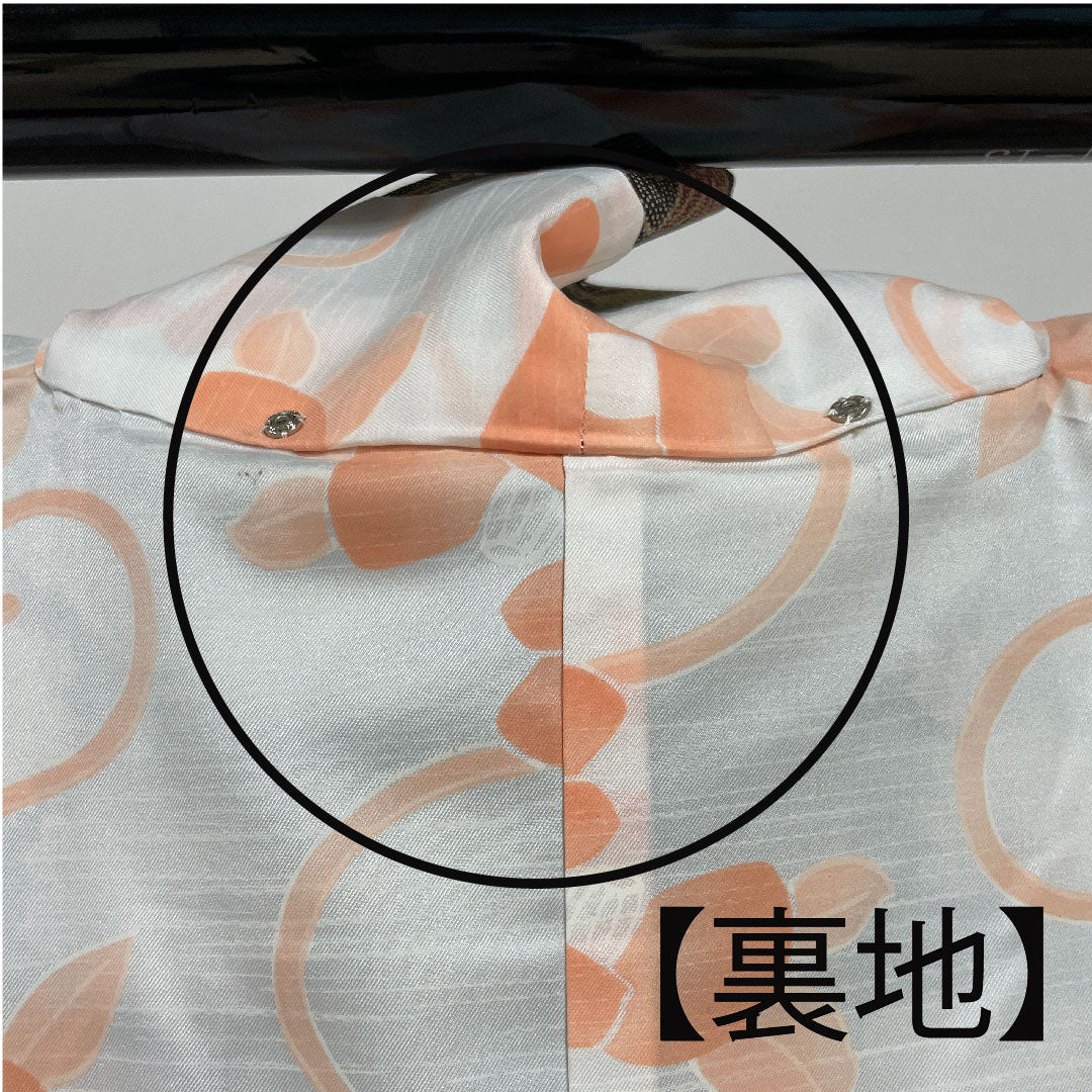 道中着 身丈71cm 裄丈62.5cm 墨色  型染 正絹 Sランク 袷 黒系 1117000542910