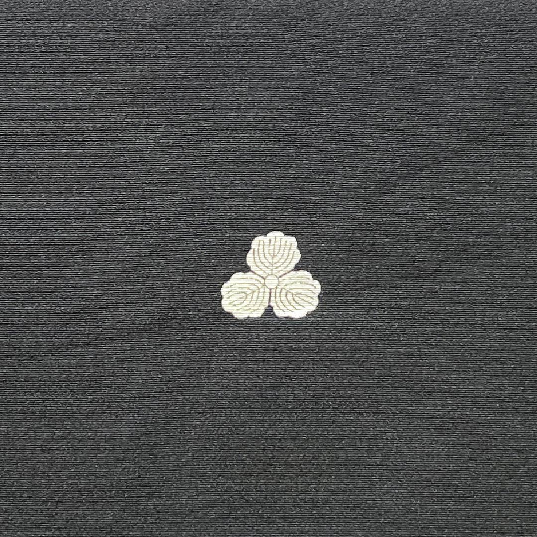 Black formal kimono, pure silk, A-rank, length 160.5cm, sleeve length 64cm, lined, five crests, three oaks, crane, pine, turtle, fan design, black, 1111001903410