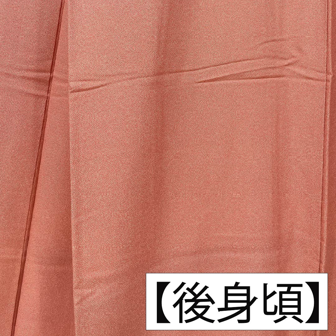 小紋 正絹 Sランク 身丈166.5cm 裄丈68cm 袷 紅梅色（こうばいいろ） 江戸小紋 鮫柄 型染 ピンク系 1115006622513