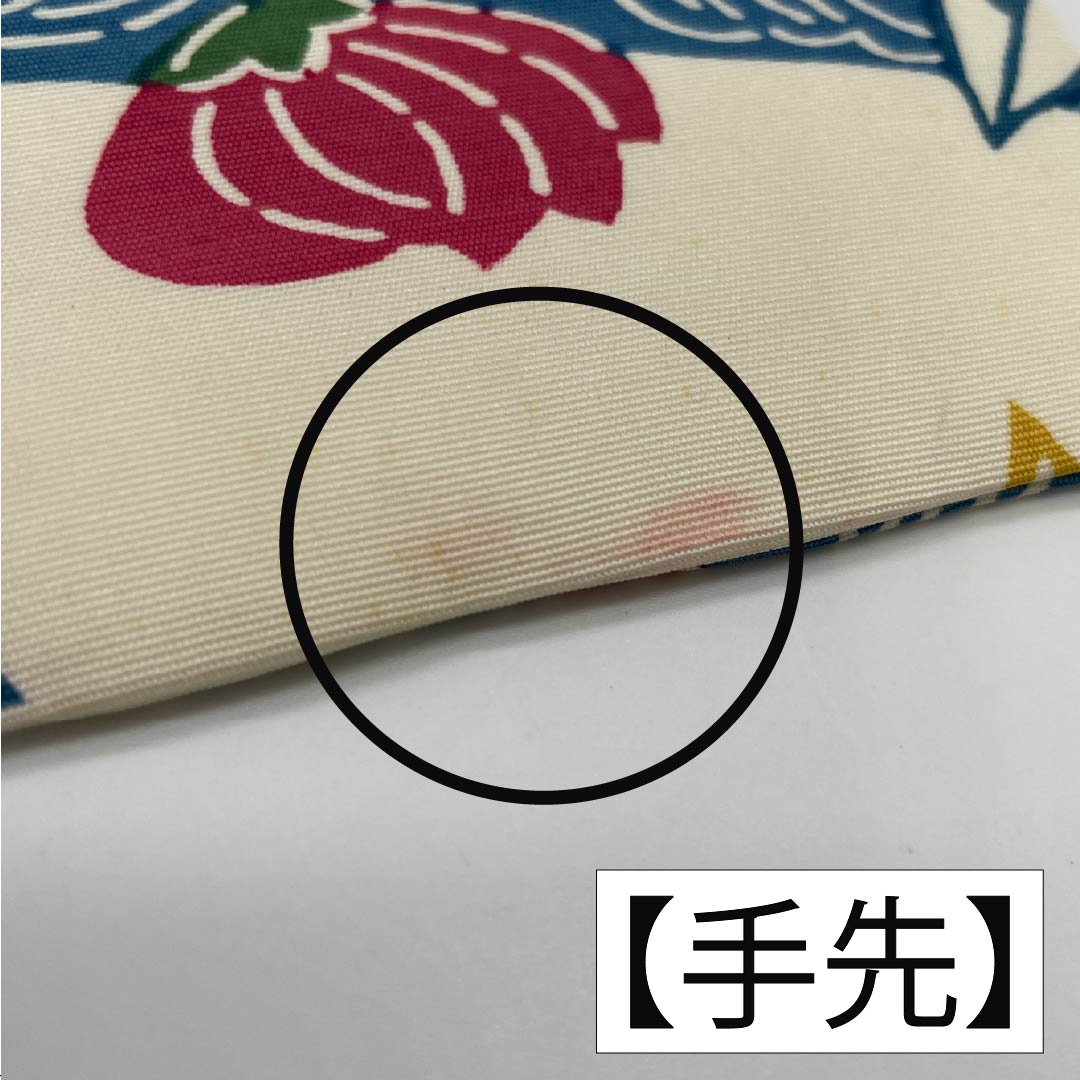 Nagoya obi, Kyoto Bingata, flowing water, camellia, autumn leaves, obi length 336cm, pure silk, B rank, full length, casual, white, 1124007344311, Nagoya style