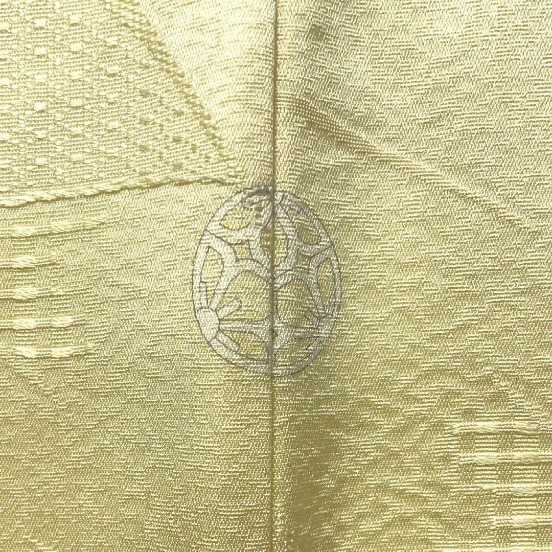 Plain color, pure silk, length 165.5cm, sleeve length 66cm, fang yellow, abstract pattern, 30% bellflower in the middle shade, with basting thread, lined, S rank, cream color, 1114001412515