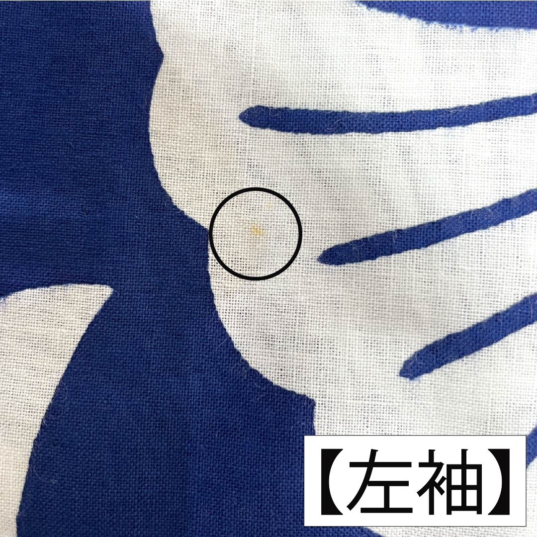Cotton Yukata, Length 155.5cm, Sleeve Length 61.5cm, S Rank, Single Layer, Navy Blue, Ginkgo Pattern, 1118006582318