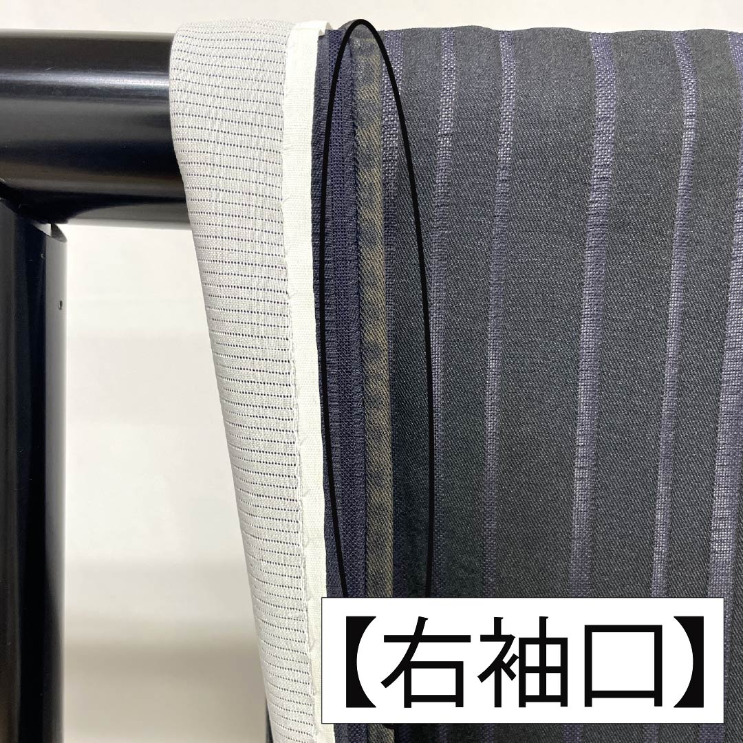 夏物 正絹 色無地 身丈161cm 裄丈63cm 竪絽 ぼかし染 うそつき襦袢 絽 Aランク 黒系 1132002723410