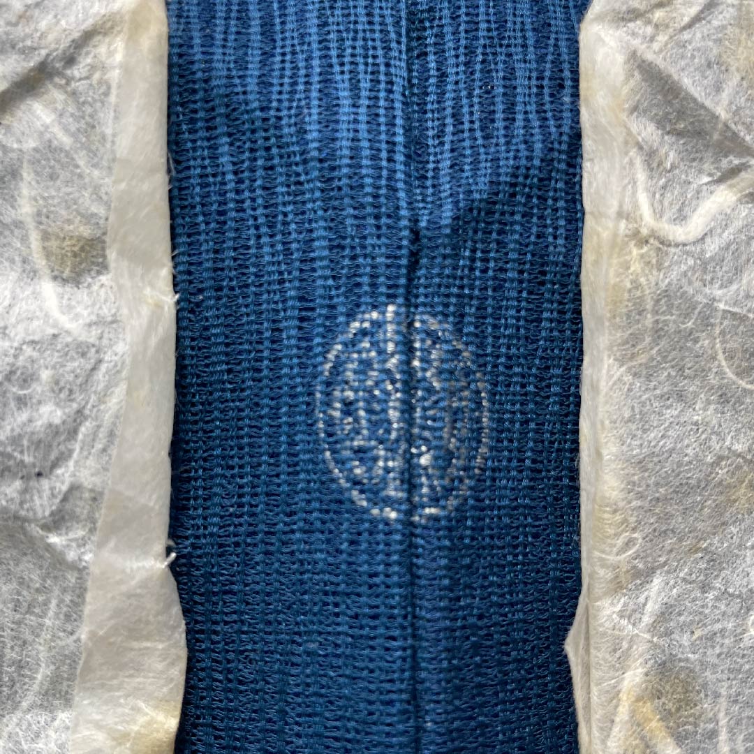 夏物 正絹 訪問着 身丈158cm 裄丈63.5cm 濃藍色（こいあいいろ）草花模様 二重紗 Sランク 紺系 1132000142318