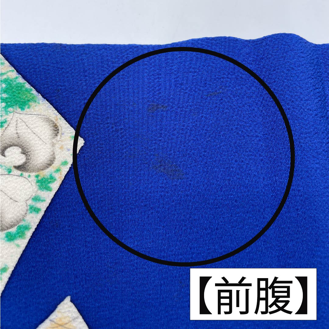 Nagoya Obi, Deep Bellflower Blue (Koi-Kyo-Iro), Dyed with Tsujigahana Pattern, 352cm Long, Pure Silk, Grade A, Pointed Pattern, Semi-Formal, Blue, Item Number: 1124008973317, Nagoya Style