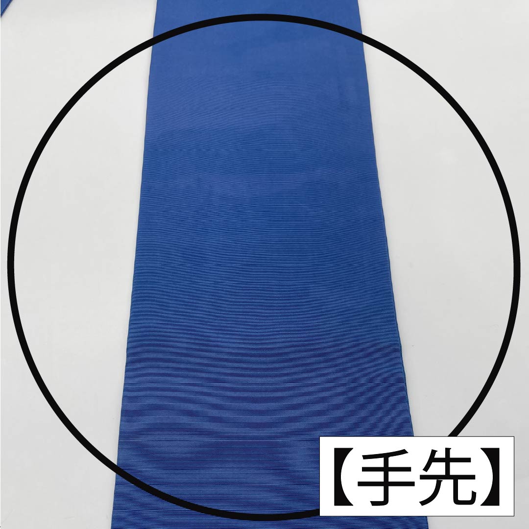 名古屋帯 正絹 Aランク 露草色（つゆくさいろ） 型染 紅型調 花模様 帯丈350cm ポイント柄 カジュアル 青系 1124010583317 名古屋仕立て