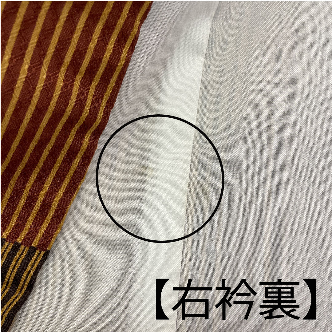 Small pattern, Length 168.5cm, Sleeve length 67cm, Lined, Striped pattern, Washable kimono, Polyester, S rank, Brown, 1115000972414