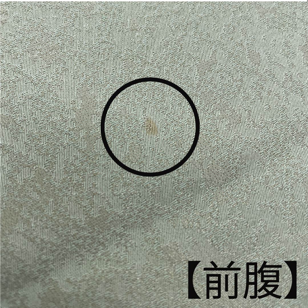 袋帯 島松鼠色（しままつねずいろ） 利休色（りきゅういろ） 辻ヶ花 帯丈456cm 正絹 Aランク ポイント柄 フォーマル 緑系 1123007523419