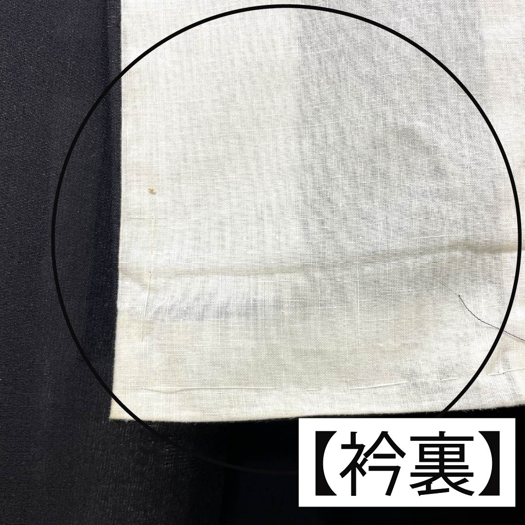 夏物 ウール 小紋 Sランク 身丈157.5cm 裄丈66.5cm サマーウール 亀甲 松 紗 黒系 1132004482310
