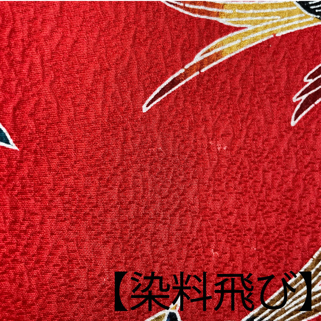 振袖 身丈163cm 裄丈64cm 袷  茜色 型染 吉祥文様  正絹 Sランク 赤系 1113000862412