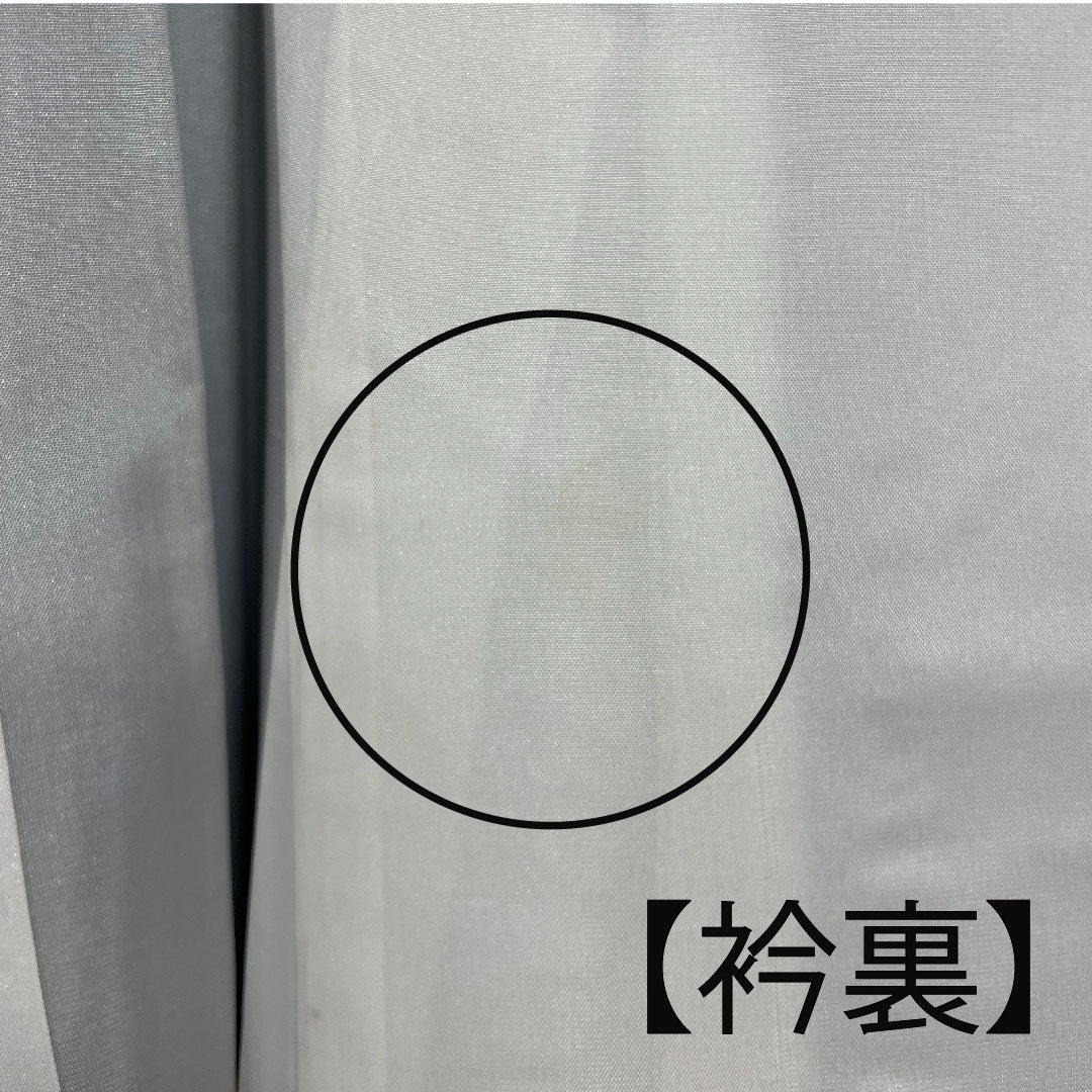 Oshima Tsumugi, Length 159.5cm, Sleeve length 64cm, Weft-total Kasuri, Ivy pattern, Pure silk, A-rank, Lined, Navy blue, 1116001823318