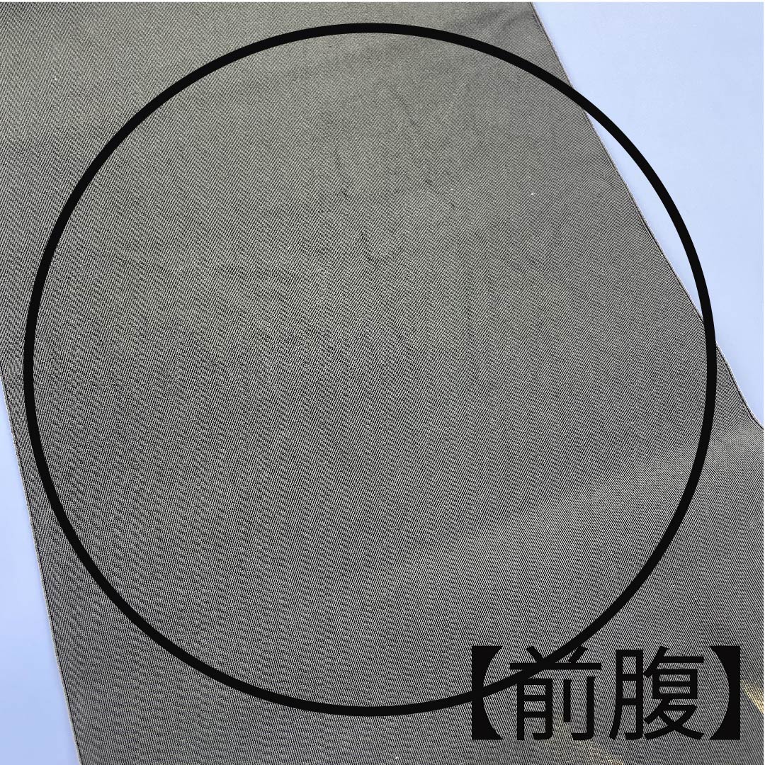 Nagoya obi, black oak color, floral pattern, artist's work, obi length 366cm, pure silk, A rank, point pattern, semi-formal, green, 1124003813319, open style