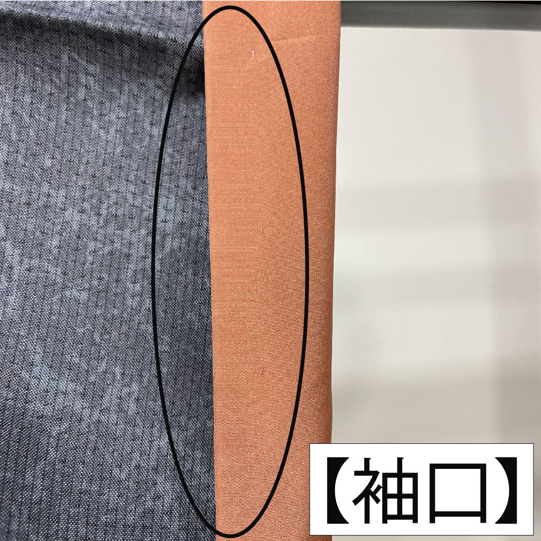 Homongi, pure silk, lined, length 161cm, sleeve length 63cm, grayish blue, Oshima Tsumugi, floral pattern, artist's work, A rank, gray, 1112004013422