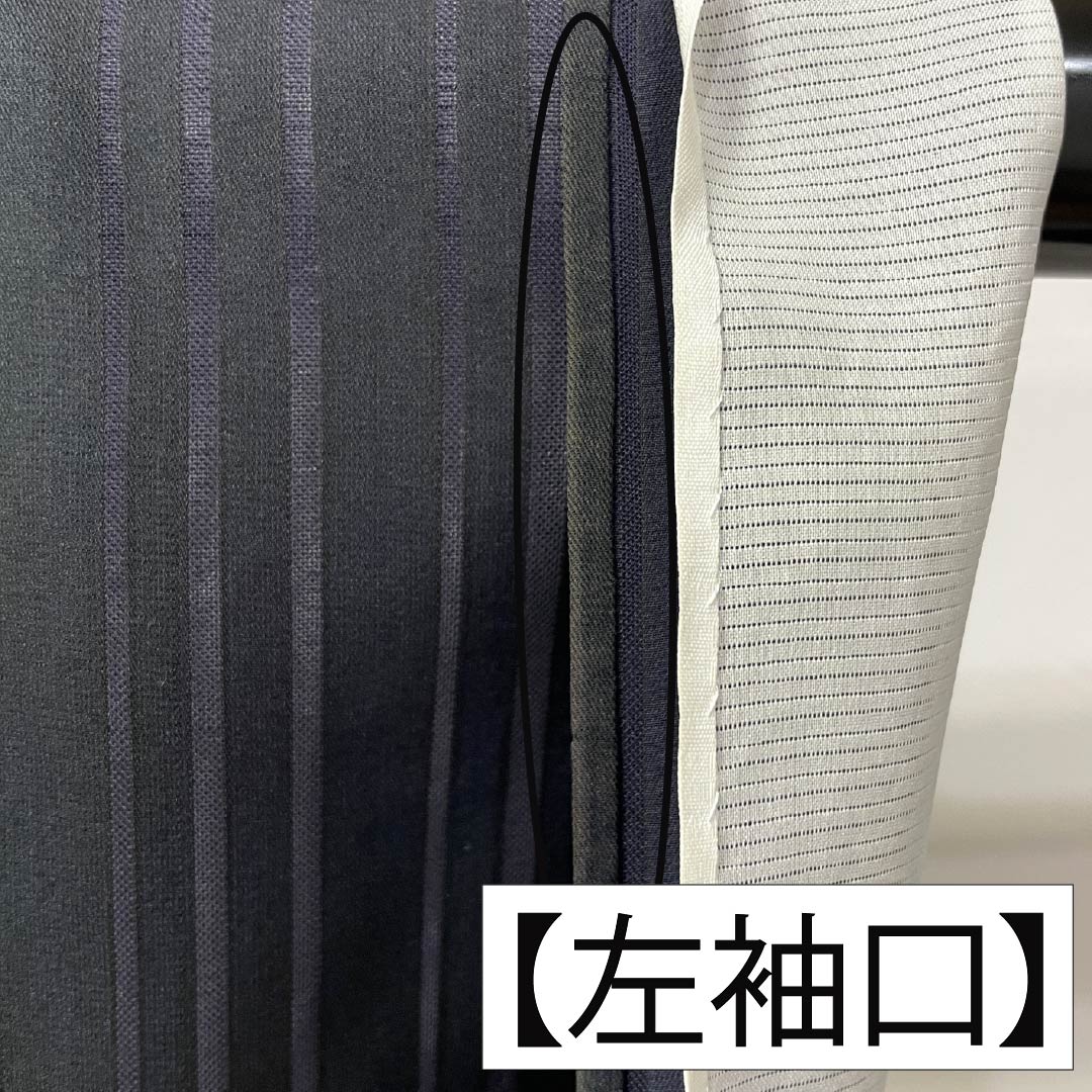 夏物 正絹 色無地 身丈161cm 裄丈63cm 竪絽 ぼかし染 うそつき襦袢 絽 Aランク 黒系 1132002723410