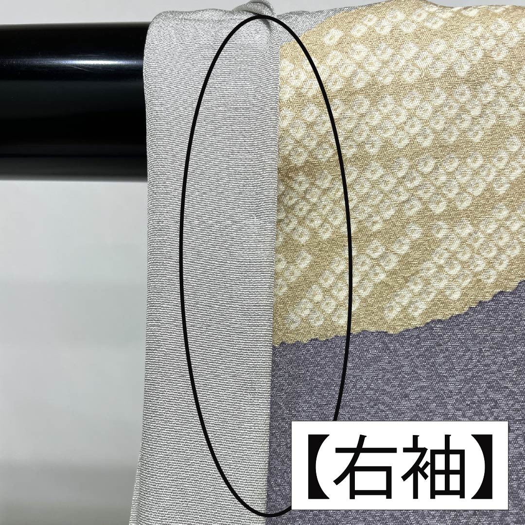 Visiting Kimono, Pure Silk, S Rank, Lined, Length 155cm, Sleeve Length 66cm, Light Gray (Usunezuiro) and Noble Gray (Kizoku Nezuiro) with Kyoto Yuzen Pattern and Floral Design, Gray Tones, Product Number: 1112006312322