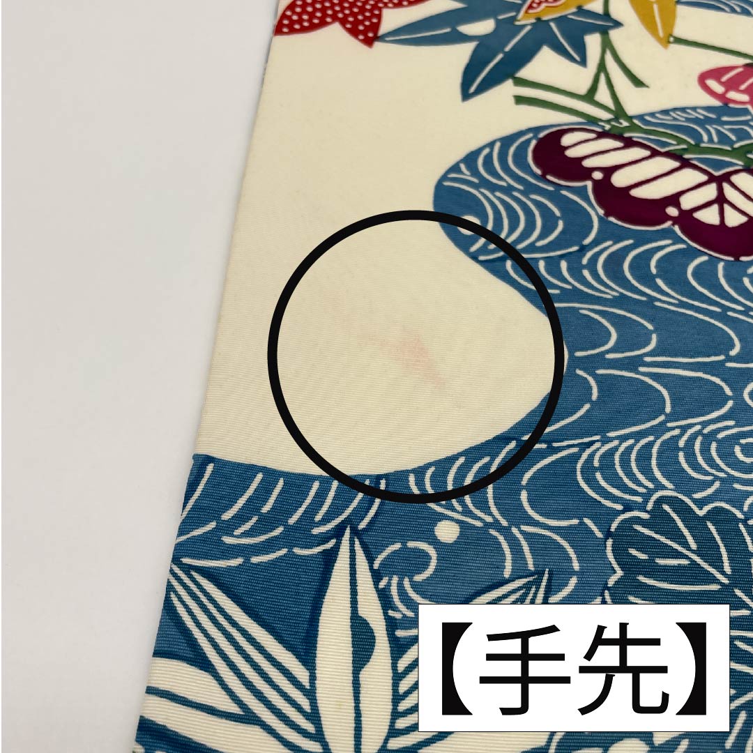 Nagoya obi, Kyoto Bingata, flowing water, camellia, autumn leaves, obi length 336cm, pure silk, B rank, full length, casual, white, 1124007344311, Nagoya style