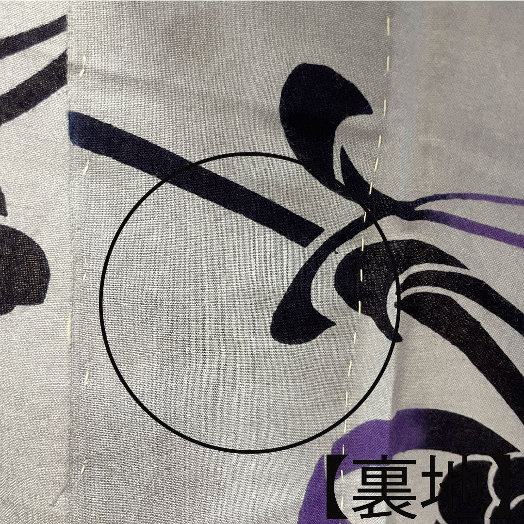 浴衣 木綿 身丈164cm 裄丈65.5cm Aランク 単衣 グレー系 白菫色（しろすみれいろ） 菊 1118004873422