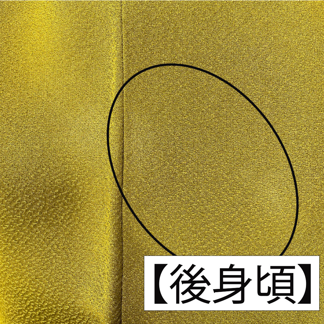 色無地 正絹 身丈155cm 裄丈63cm 宣徳色（せんとくいろ） 斉藤三才 三才鳥 袷 Aランク 黄系 1114001873323