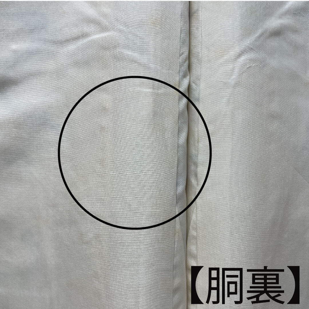 小紋 身丈156cm 裄丈62cm 袷  乳白色 型染 草花模様  正絹 Aランク 白系 1115002853311