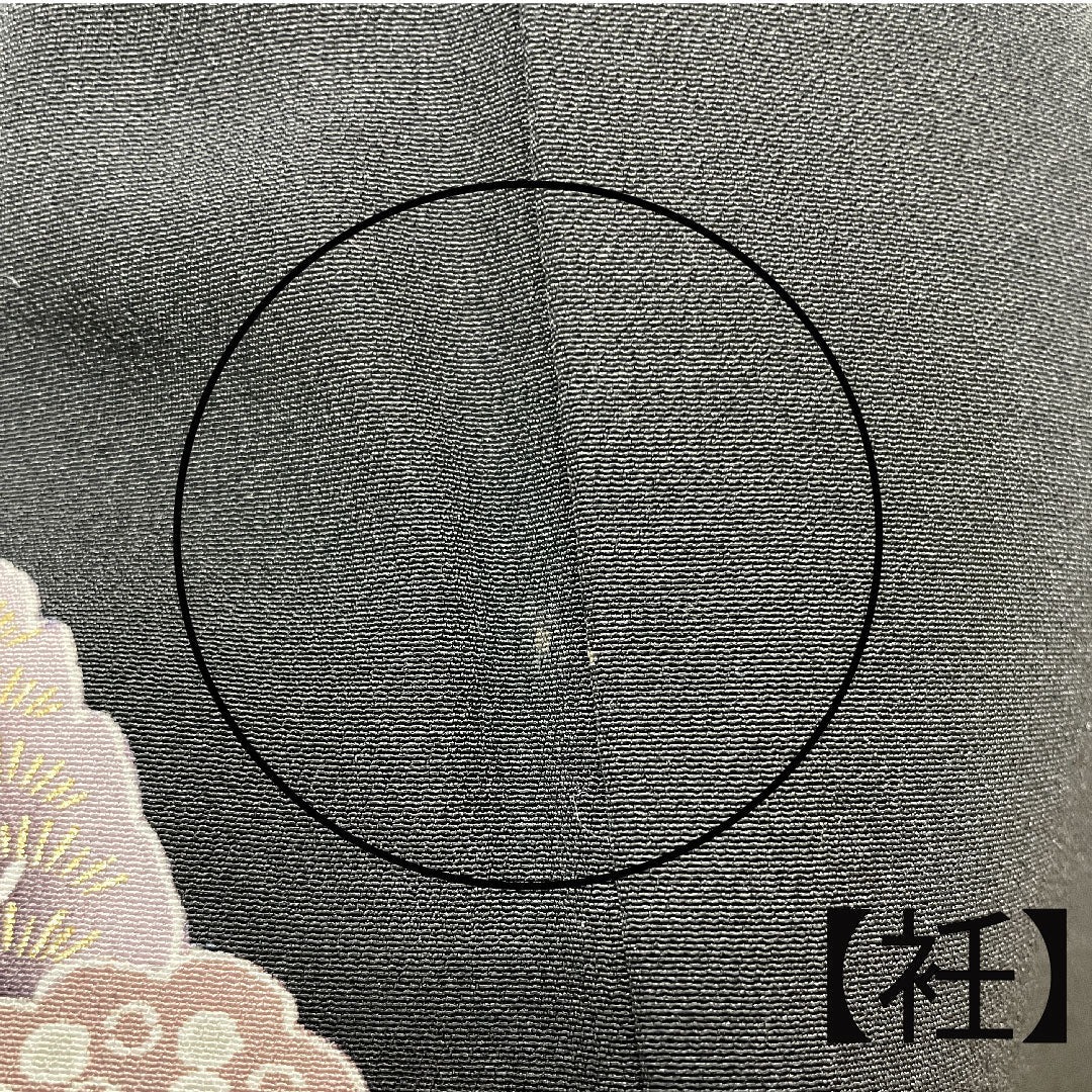 Black Tomesode, Length 158cm, Sleeve Length 63.5cm, Awase, Kyoto Yuzen, Landscape Pattern, Circle with Different Arrows, Pure Silk, A Rank, Five Crests, Black, 1111000833310