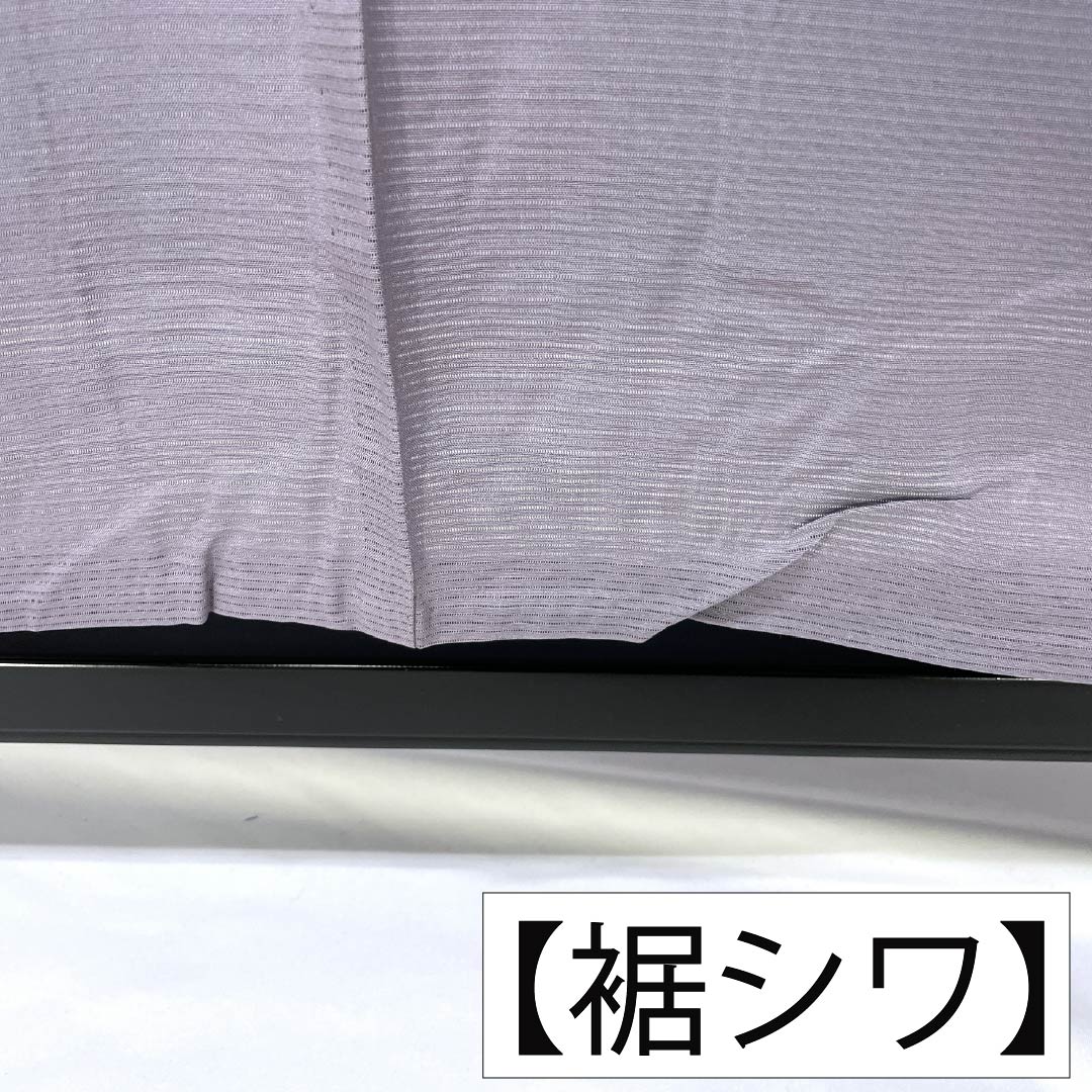 夏物 正絹 色無地 Aランク 身丈154.5cm 裄丈63cm 灰紫色（はいむらさきいろ） 丸に中陰剣花菱 一つ紋 絽 紫系 1132003713220