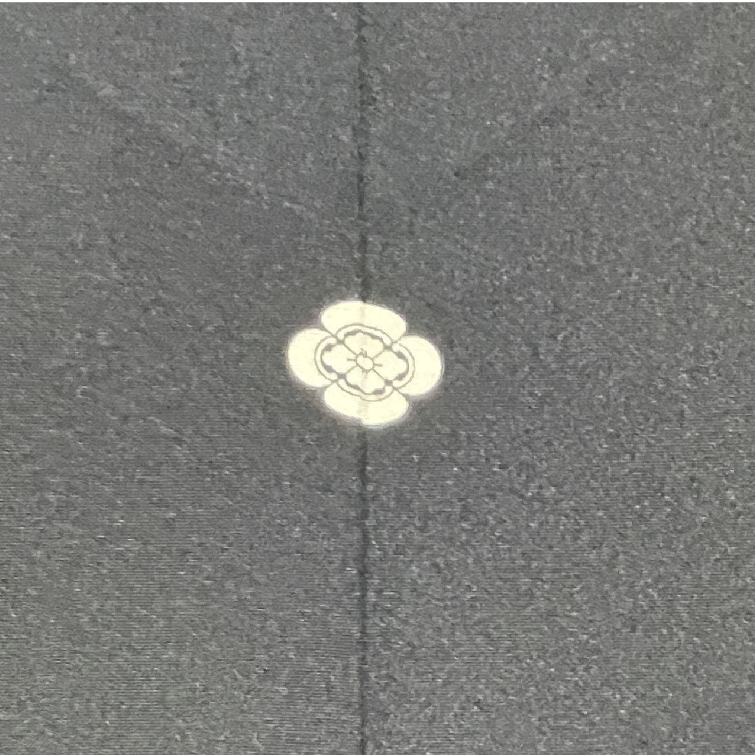 Black formal kimono, length 162cm, sleeve length 64cm, lined, by an artist, auspicious motif, quince, pure silk, A rank, five crests, black, 1111000533410
