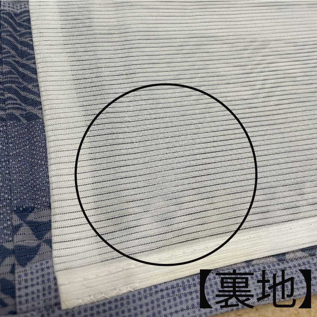 夏物 ポリエステル 小紋 身丈155.5cm 裄丈61.5cm 洗える着物 江戸小紋 型染 しつけ糸付き 絽 Aランク グレー系 1132000453322