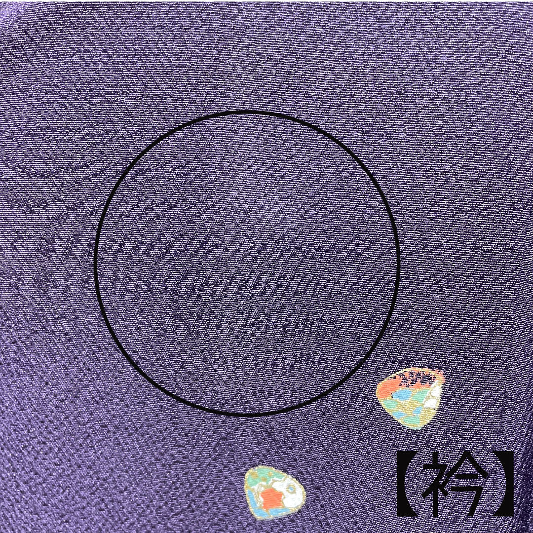 小紋 身丈156cm 裄丈65cm 袷  深紫色 貝桶  正絹 Aランク 紫系 1115003213320
