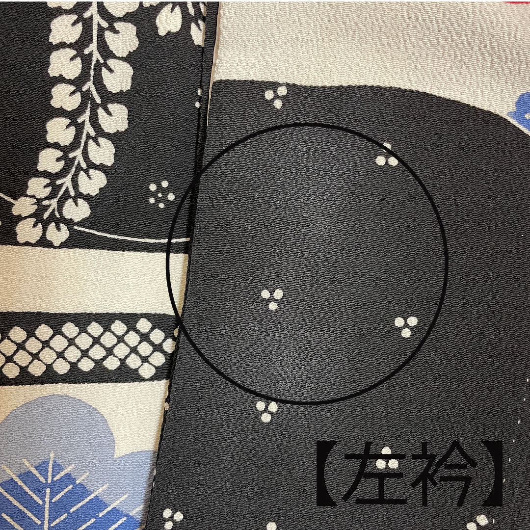 振袖 身丈160cm 裄丈63cm 袷  京紅型 松竹梅 青海波 正絹 Aランク 白系 1113000793411