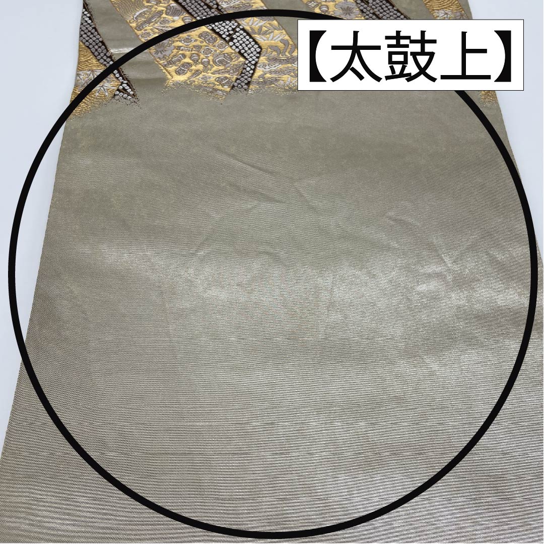 A-Rank Pure Silk Fukuro Obi by Kano Yuki, Perfect for Tomesode (Tomesode), Classic Floral Pattern, Treasure-Filled Design, 444cm Long, Six-Ply, Formal, Silver, Item Number: 1123015533322