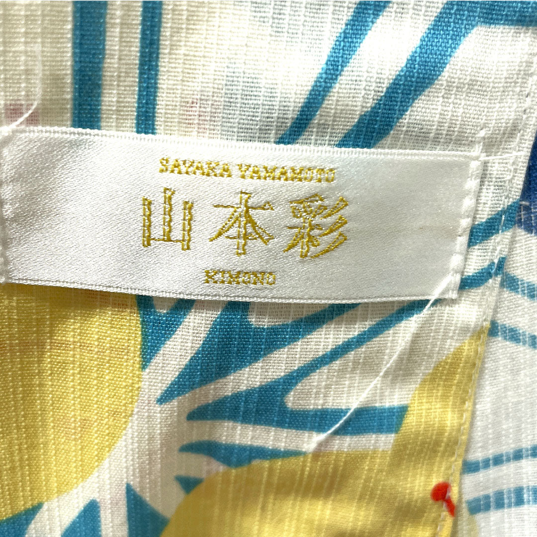 Yukata by Sayaka Yamamoto, Plum, Asanoha, Cotton, S rank, Single layer, Length 167.5cm, Sleeve length 68.5cm, White, 1118003972511